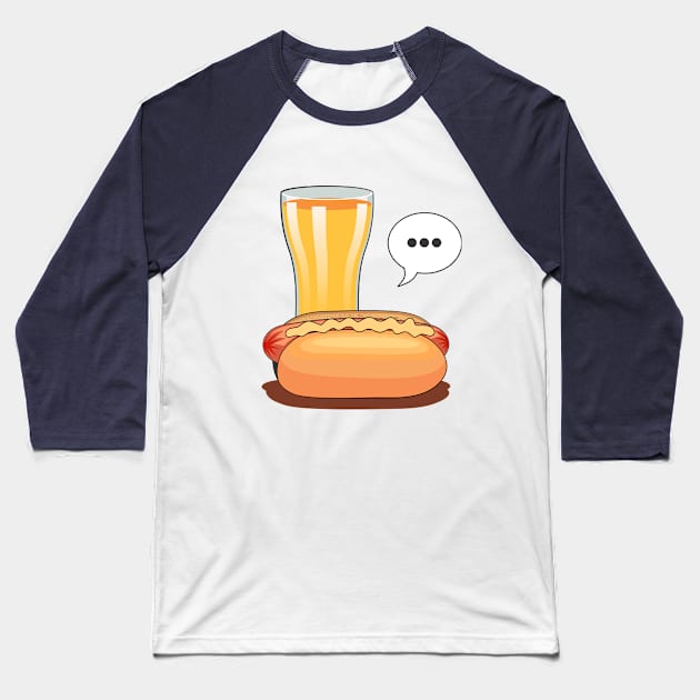 hot dogs Baseball T-Shirt by Amabyn Creative